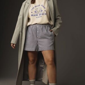 Striped Blue and White Women's Shorts